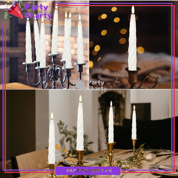 Pack of 6 Creative Artificial Lining LED Long Pole Flameless Electronic Candle Lights